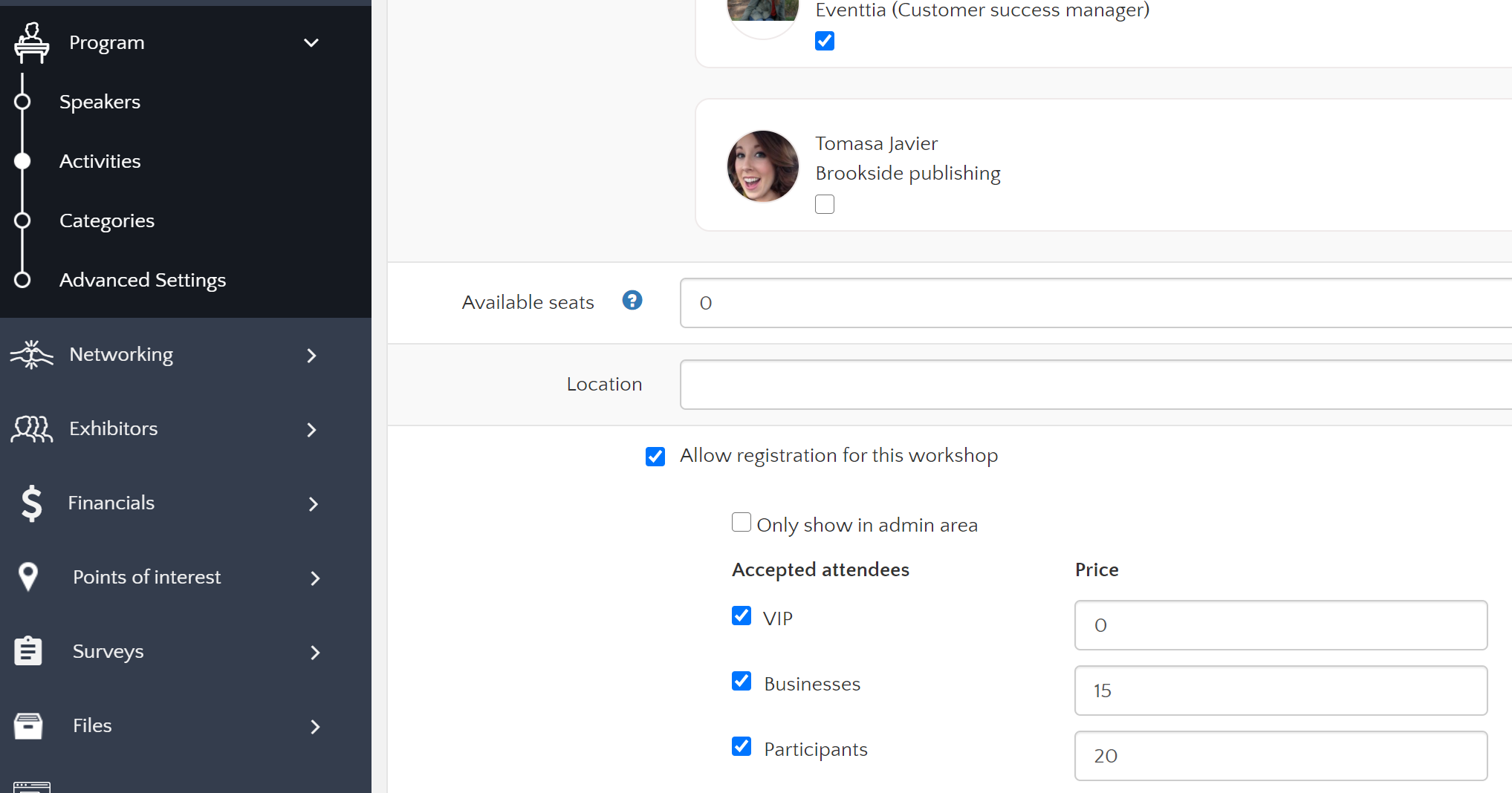 How to set up registration for your activities?
